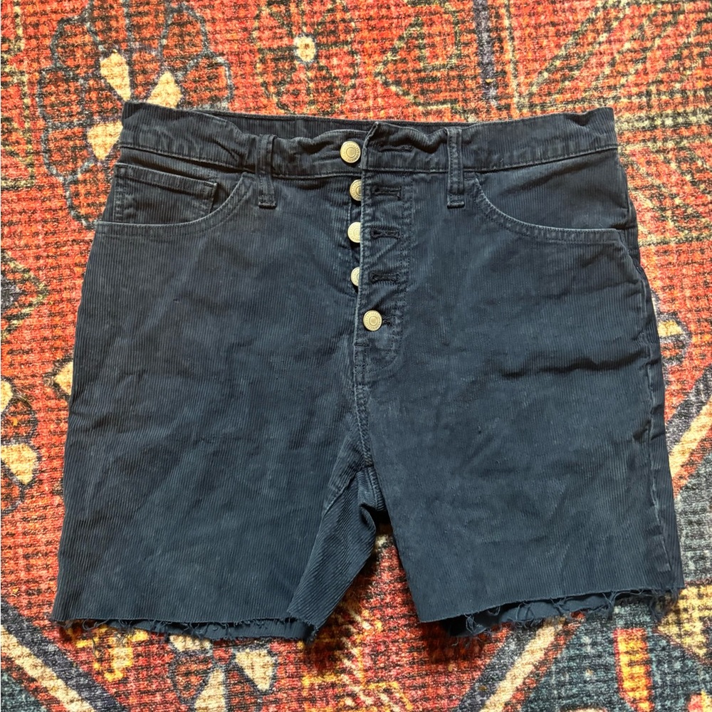 Lucky Brand Navy Corduroy Cut Off Shorts
